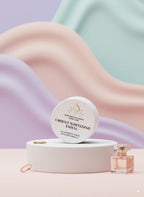 Facial product with a small bottle on a pastel background