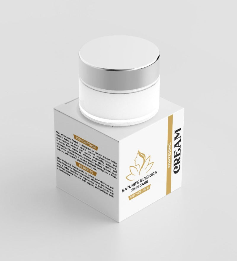 Jar of cream with its packaging on a light gray background